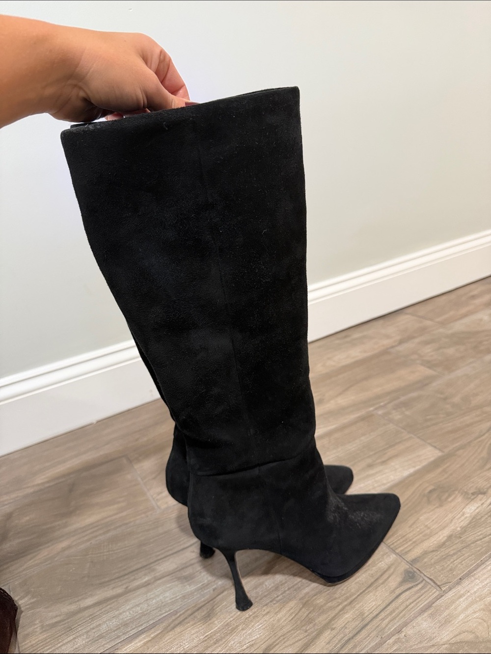 Vince Camuto Black Suede Stiletto Boots